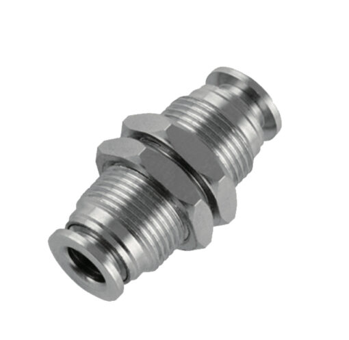 nickel plated union bulkhead push in fitting