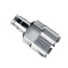 nickel plated union y push in fitting